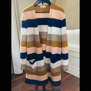 🍁 Madewell Striped Oversized Open Cardigan (Soft Wool Blend)